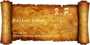 Kállai Péter névjegykártya